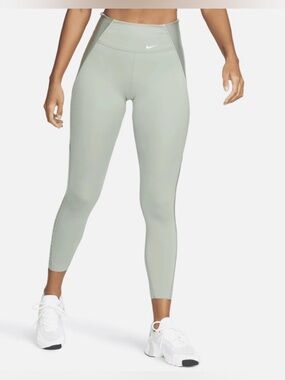 Nike One Luxe Icon Clash Logo Mid Rise 7/8 Gym Leggings Mint Green DD5384-010 M